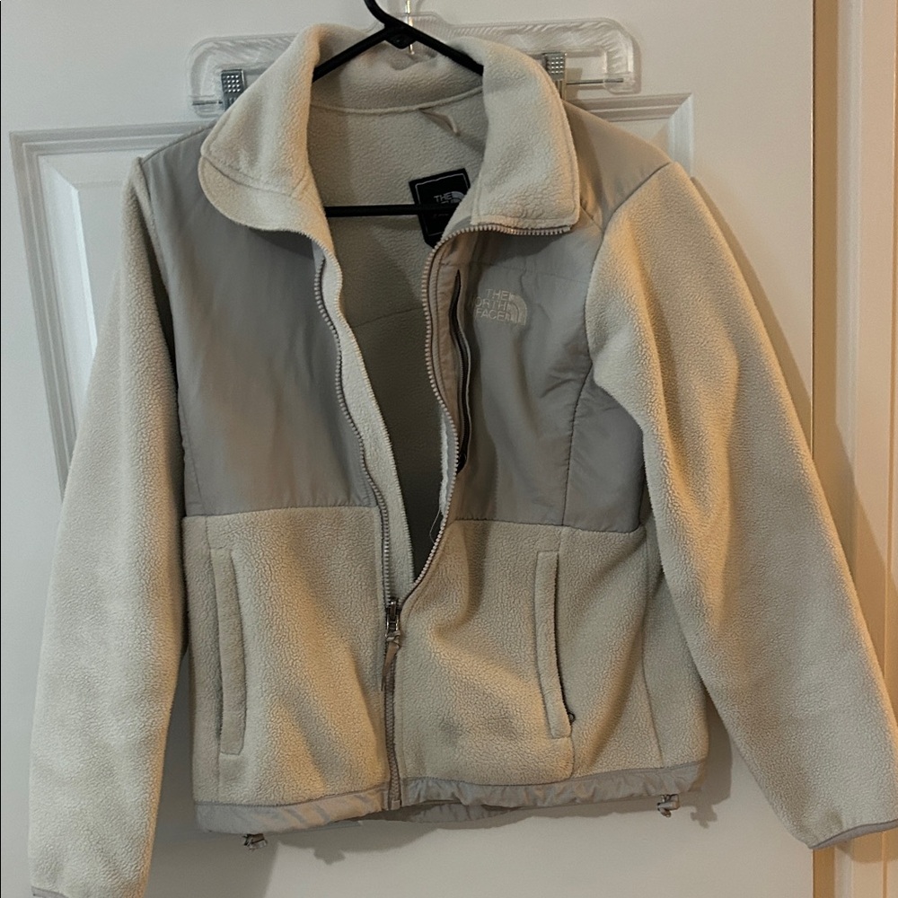 The North Face Beige and Light Gray Fleece Jacket